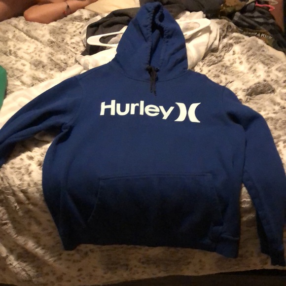 2 sweatshirts, blue hurley, green under armor. both mens size small - Picture 2 of 2